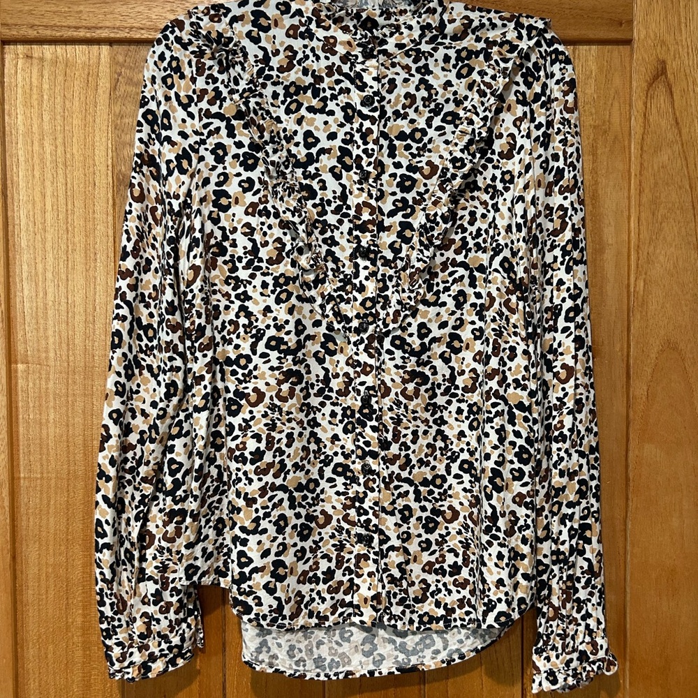 Anthropologie Maeve Leopard Print Women's Top. Size 8